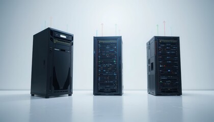 Poster - Modern Data Center with Server Racks and Network Equipment Setup