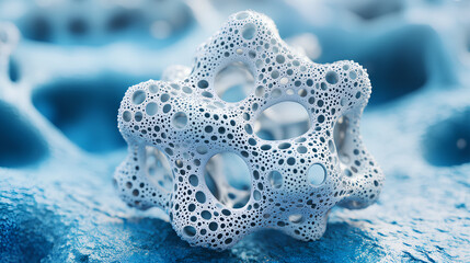Poster - render of abstract detailed shape. modern futuristic background