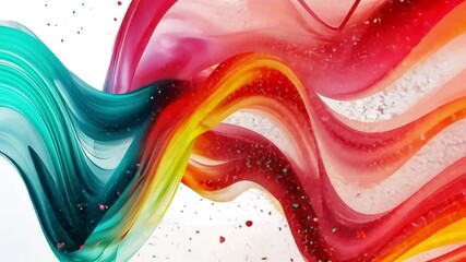 Poster - abstract fluid rainbow: a dynamic, colorful design of abstract fluid with a flowing pattern, evoking