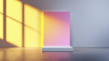 Poster - minimalist display featuring gradient wall with soft lighting creates serene atmosphere
