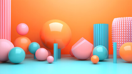 Poster - minimal geometric background with abstract shapes