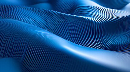 Poster - minimal geometric background with blue wavy shape