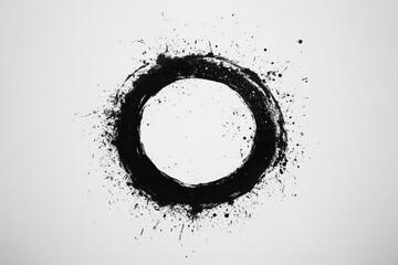 Poster - Black ink circle textures for creative designs, original circular logos, unique oval backgrounds, and artistic splashes for innovative branding and modern graphic applications