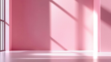 Poster - A room with a pink wall and a window