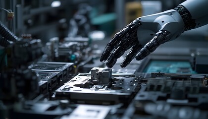 Poster - Robotic Arm Precisely Places Component On Circuit Board