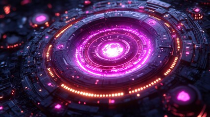 Poster - Futuristic glowing circuit board design for modern tech and digital innovation visual communication backgrounds and illustrations