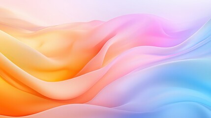Poster - A soft, colorful wave of fabric-like textures, blending warm and cool tones in a serene and abstract composition.