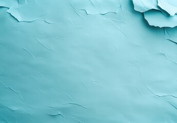Poster - Textured blue paper background with delicate creases and torn edges for creative design, artisan crafts, and modern aesthetic applications