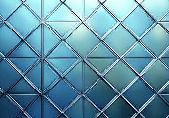 Poster - Textured blue surface with diamond patterns creating an elegant and modern background suitable for design, art, and creative projects in various media