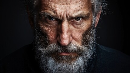Poster - A realistic portrait of an old man with deep wrinkles, fine details, 8K