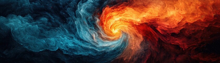 Poster - Dynamic cosmic swirl abstract art digital creation galactic environment aerial view energy and motion