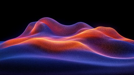 Poster - Abstract shimmering landscape with vibrant gradient colors for digital art and modern presentations perfect for futuristic backdrops