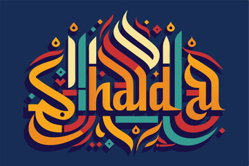 Poster - Vibrant vector illustration of Arabic calligraphy featuring intricate designs and colors displaying artistic expression and cultural heritage