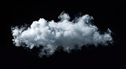 Wall Mural - fluffy white cloud against a black background