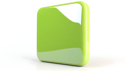 Fototapete - Blank Mobile application icon, button - green square with round corners. 3d rendering, white background