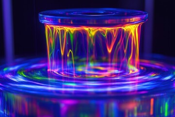 Poster - Vibrant patterns create stunning visual effects in colorful liquid demonstration