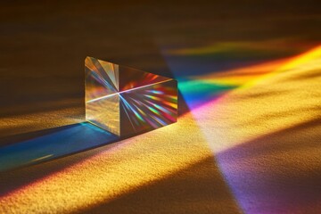 Poster - Light refracting through a prism creates colorful patterns on a surface
