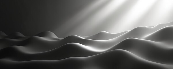 Aufkleber - Monochrome abstract background with soft gradients, dynamic light beams. High contrast textured design for banner, poster. Dark gray, bright white tones with blurry noise. Modern elegant wallpaper