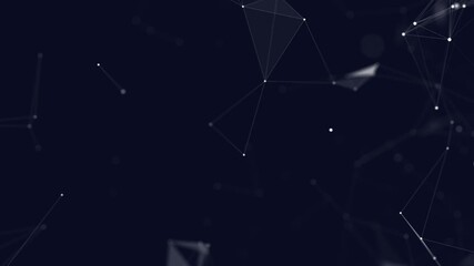 Poster - Animation of triangle glowing on blue background. Abstract technology network background concept. Motion of digital data flow. Plexus game esport network business technology
