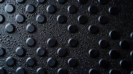 Poster - Abstract black texture background with circular pattern and water droplets wet art dark image style