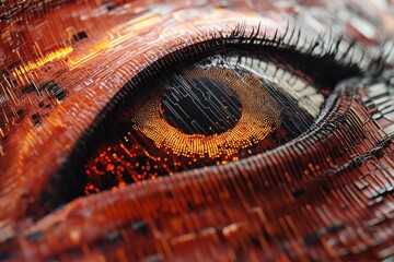 Poster - The digital eye of the future, using advanced circuit patterns to represent generative artificial intelligence