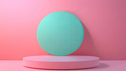 Poster - Pastel Circle Display on Pink Podium
