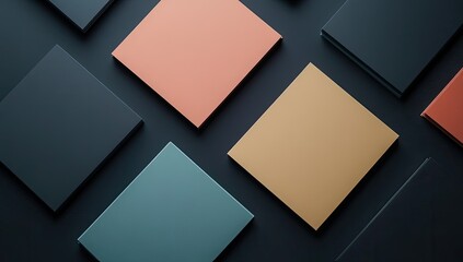 Aufkleber - Colorful squares on dark background