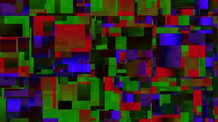 Poster - Abstraction. Motion. Dark geometric shapes alternate their colors. Loop background