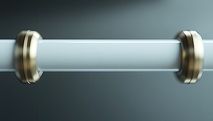 Poster - White pipe with golden rings on dark background
