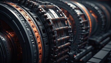 Poster - Futuristic Engine Mechanisms Close-up