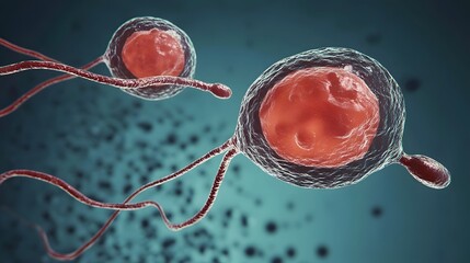 Poster - Microscopic View of Biological Cells and Molecules Captured in a Scientific Research Laboratory Setting Showcasing Advanced Medical and Healthcare Technology for Diagnosis and Analysis