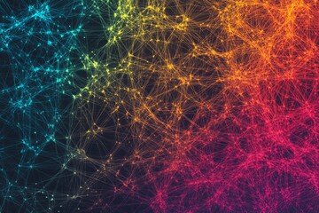 Poster - this vibrant abstract design showcases a network of connections, representing iot technology with co