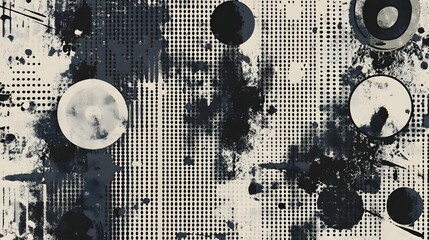 Leinwandbilder - Surreal Abstract Geometric Monochrome with Distorted Shapes and Patterns