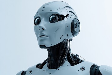 Poster - Robot with sleek design showcasing advanced technology in a modern setting