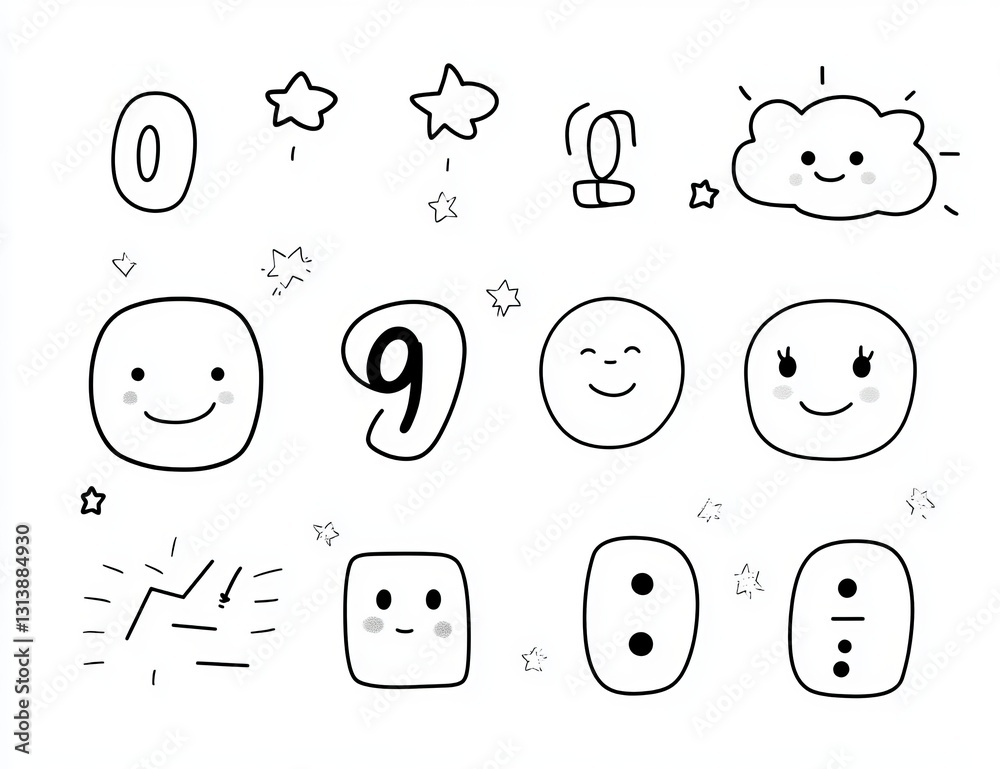 A fun and educational coloring page for kids that includes numbers 1-10 ...