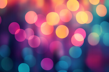 Poster - Abstract colorful bokeh background with bright pink and teal lights art blue glow vivid shiny image