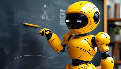 Poster - Robot teacher engaging students in a classroom educational technology environment innovative learning experience