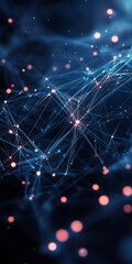 Poster - explore a dark abstract background highlighting subtle connections in iot design. this visually stri