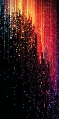 Poster - vibrant abstract data stream image representing technology and iot concepts. this colorful digital b