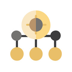Poster - Abstract hierarchical structure with yellow nodes