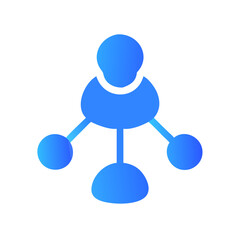 Poster - Blue abstract network icon for team collaboration