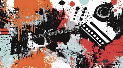 Poster - Vibrant Abstract Grunge Splash Paint Art Background