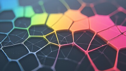 Poster - Dynamic and Colorful Fractal Design with Hexagonal Patterns