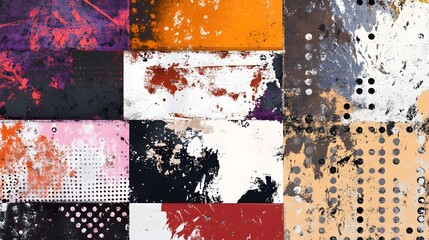 Poster - Vibrant Collage of Colorful Abstract Patterns and Textures for Background or Design