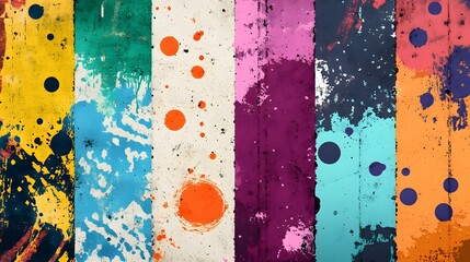 Poster - Vibrant Colorful Abstract Acrylic Paint Splash Background with Energetic Brushstrokes and Textured Layers