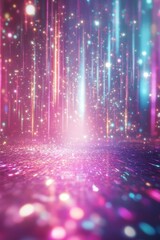 Canvas Print - this vibrant abstract background features a cascade of colorful lights and shimmering sparkles, perf