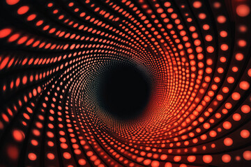 Poster - Abstract red and black swirling light tunnel design background dots dark lines curve vivid energy