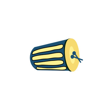 Flat Islamic Wooden Drum Illustration