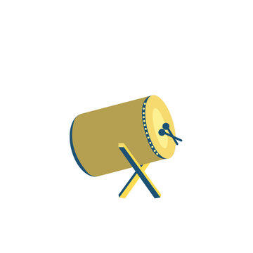 Flat Islamic Wooden Drum Illustration
