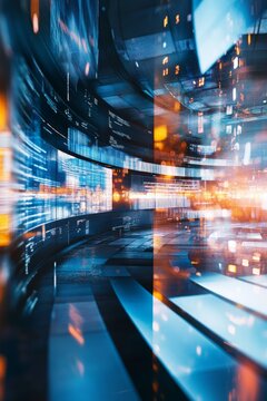 Explore a dynamic and vibrant news background that captures a unique perspective with motion effects, showcasing the essence of modern technology and information flow.